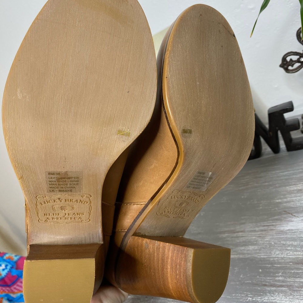 Lucky Brand Maidie tan brown leather knee high smoothed out boots Size 8M - Picture 7 of 8